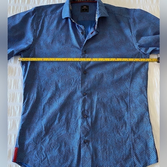 SLOANE 044 Shirt Club Short Sleeve 100% Cotton Blue Shirt Preppy Casual Office - Picture 11 of 12